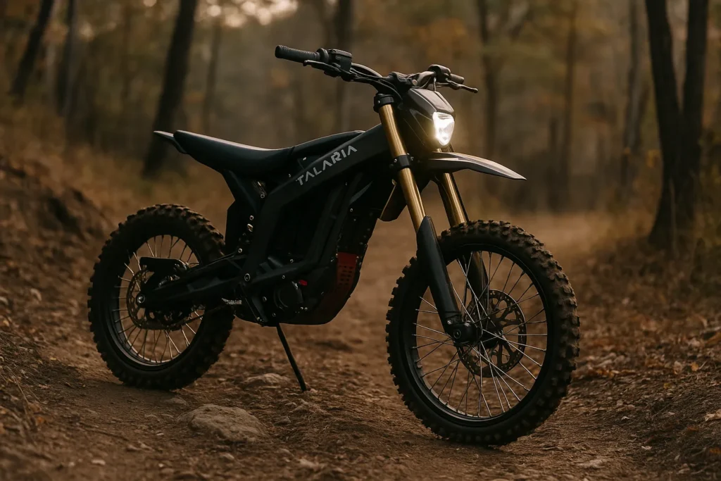 Are electric dirt bikes street legal in Ontario – Talaria model riding off-road in a forest trail