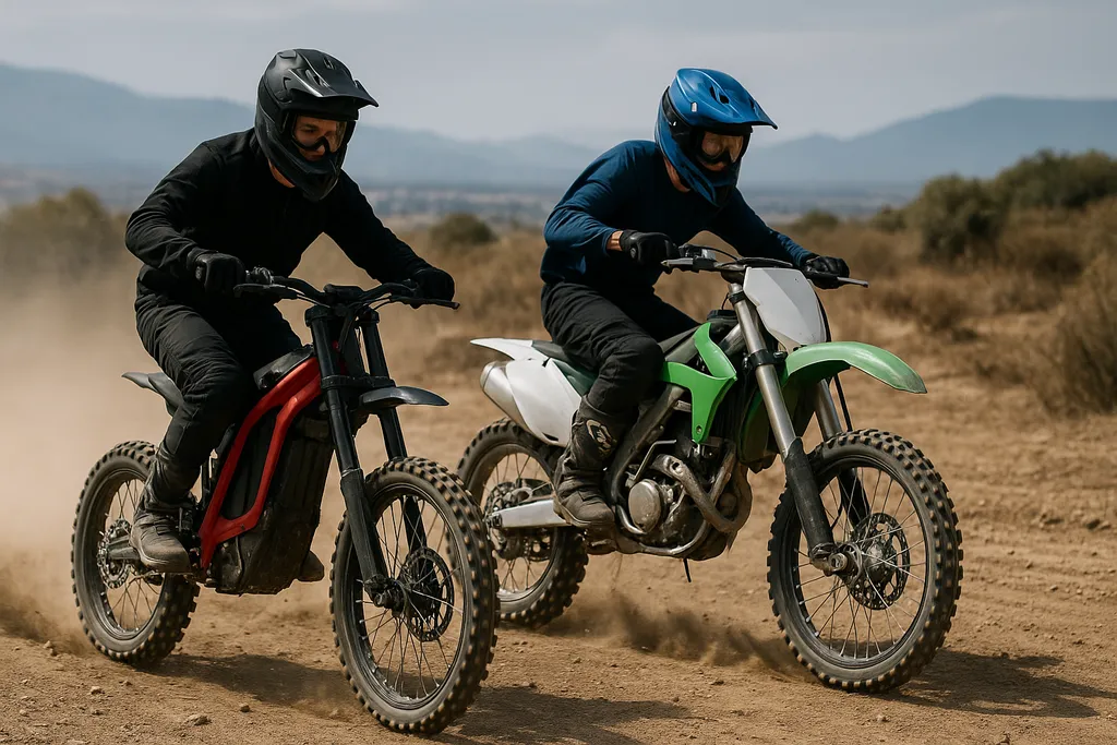 Are electric dirt bikes faster than gas? See how they perform head-to-head off-road. Are electric dirt bikes faster than gas – realistic comparison of electric and gas dirt bikes racing off-road terrain