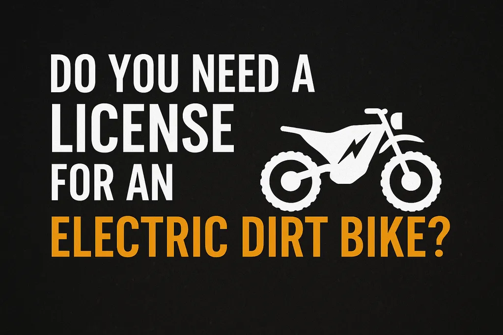 Do you need a license for an electric dirt bike graphic with legal question and bike icon