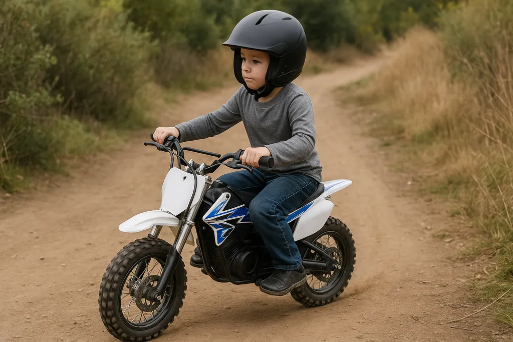 How fast does a 24 volt electric dirt bike go — Trail-tested by a beginner rider Young kid riding on a dirt trail with a 24 volt electric dirt bike — How fast does a 24 volt electric dirt bike go
