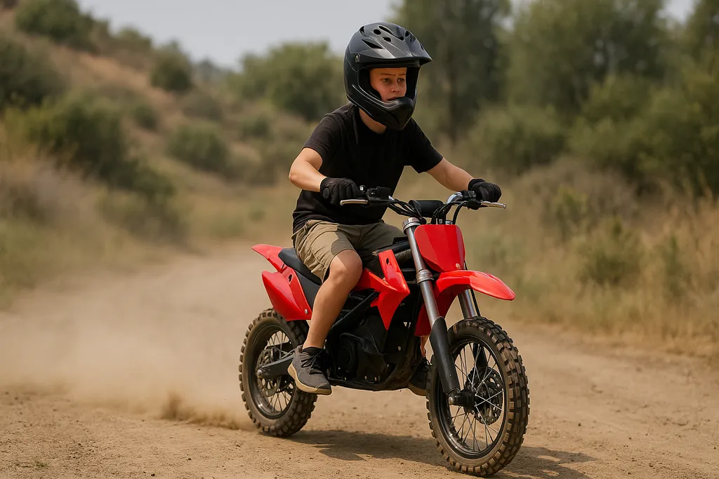 How fast does a 36V 1000W electric dirt bike go – kid riding electric dirt bike on trail for speed test