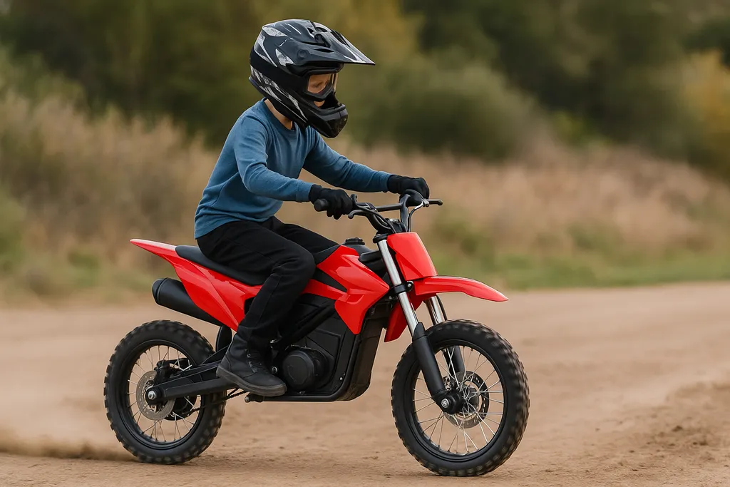How fast does a 36V 1000W electric dirt bike go – realistic image showing young rider on off-road trail