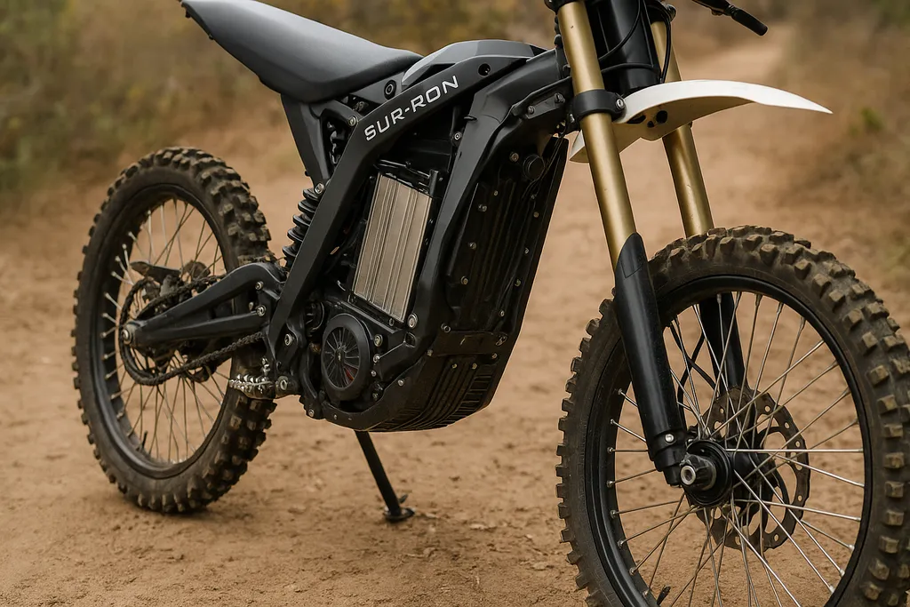 How long does a Sur Ron battery last shown on rugged trail with Sur Ron electric dirt bike