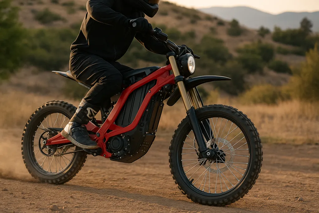 Boosting electric dirt bike speed through off-road performance mods Rider accelerating on an electric dirt bike during sunset, illustrating how to make an electric dirt bike go faster