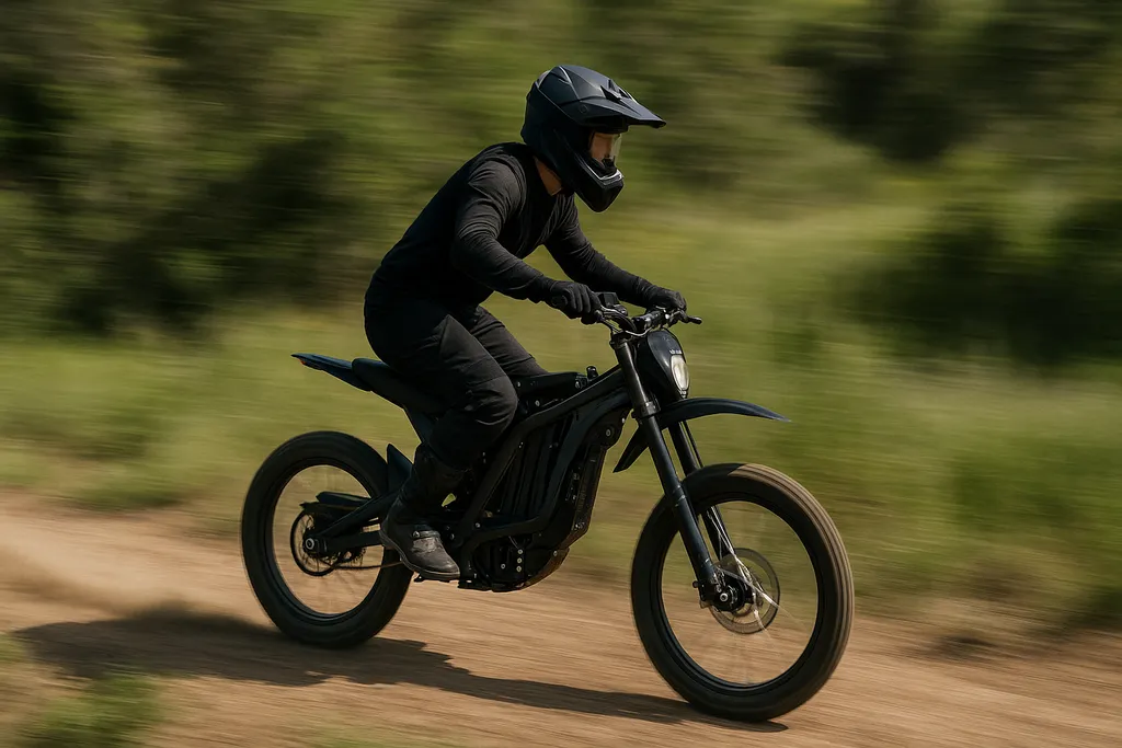 How fast does a Sur Ron Light Bee X go electric off-road bike on dirt trail
