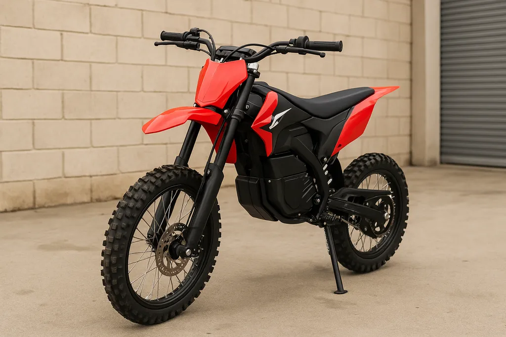 What’s the cheapest electric dirt bike - Cheapest electric dirt bike parked near a concrete wall in an urban setting