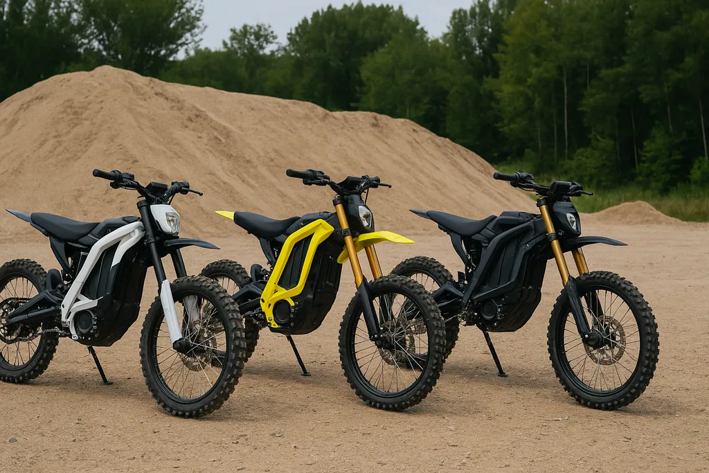 Compare electric dirt bike torque and performance at a glance Electric dirt bike torque comparison showing three high-performance models for off-road riding