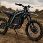 battery capacity electric dirt bike on rugged dirt trail showcasing high-performance battery system and off-road durability