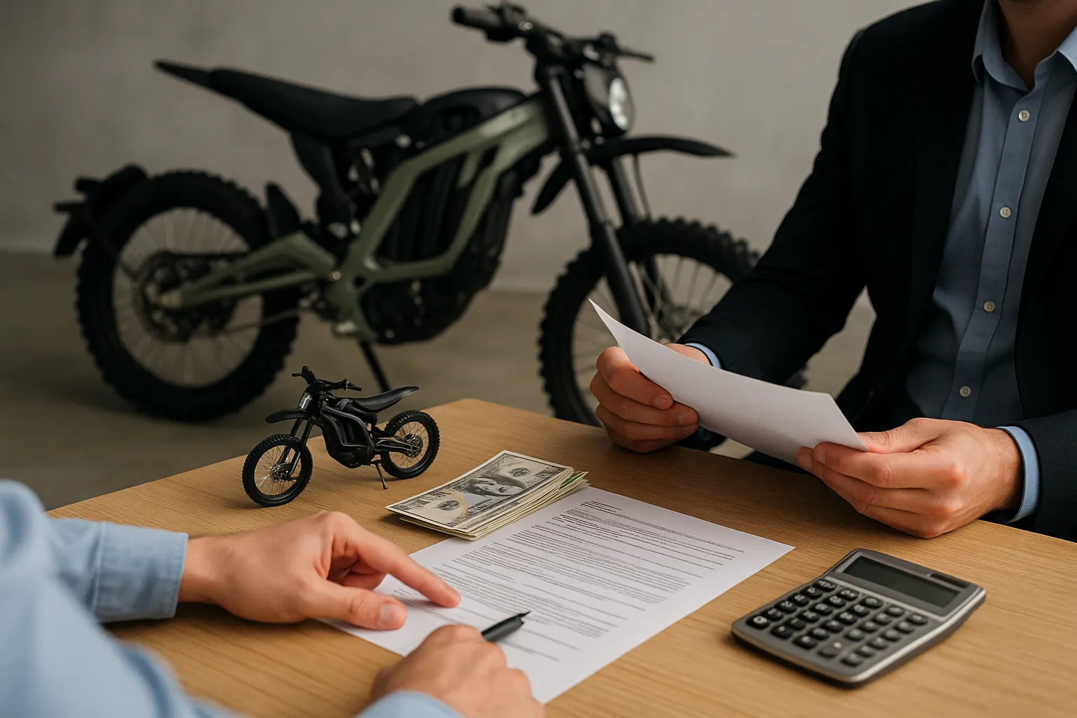 Realistic image showing how to install regen braking on electric dirt bike with focus on mechanic tools, wiring, and controller adjustments