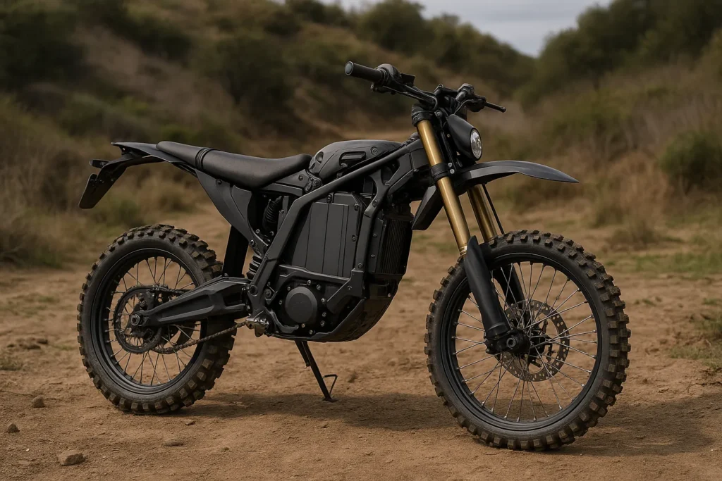 Long-range electric dirt bike for adults with powerful motor, rugged tires, and durable build for off-road trail adventure